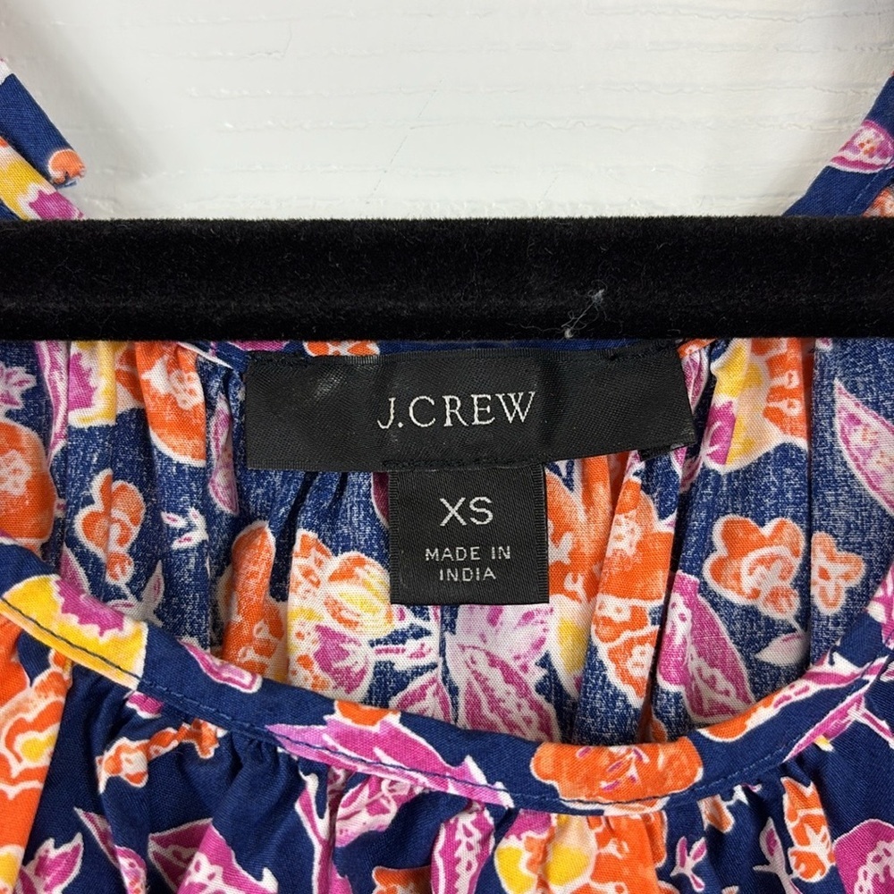 J. Crew Harborside cutout dress navy orange floral sz xs - Picture 5 of 9